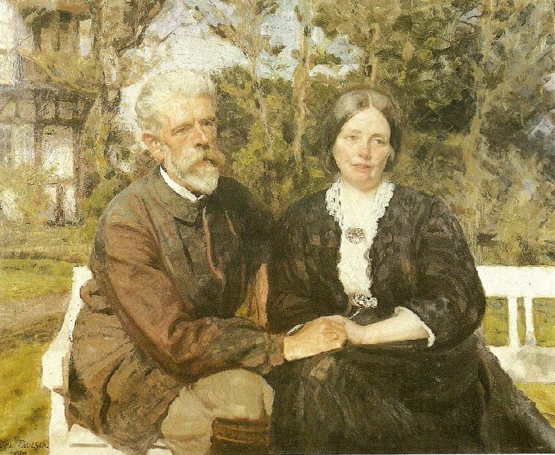 Julius Paulsen laurits tuxen og hustru frederikke i haven ved villa dagminne i skagen Norge oil painting art